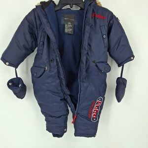 FUBU Boys Cute Navy Winter Snowsuit Snow Suit Jacket 18M